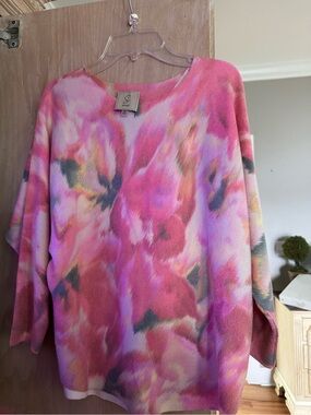 Soft Floral Pink Oversized Sweater by Sioni